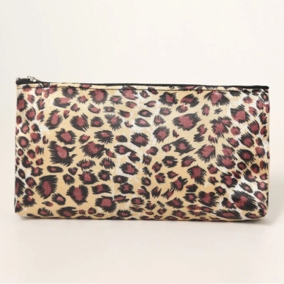 Handbags - Leopard Print Small Makeup / Cosmetics Bag / Clutch, New Without Tags